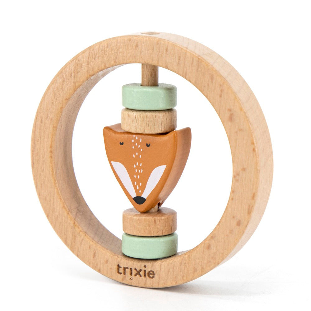 trixie fsc houten rammelaar mr. fox in ronde vorm