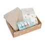 Baby cadeaupakket Bath Time met badcape, Naïf verzorging en hydrofiele washandjes