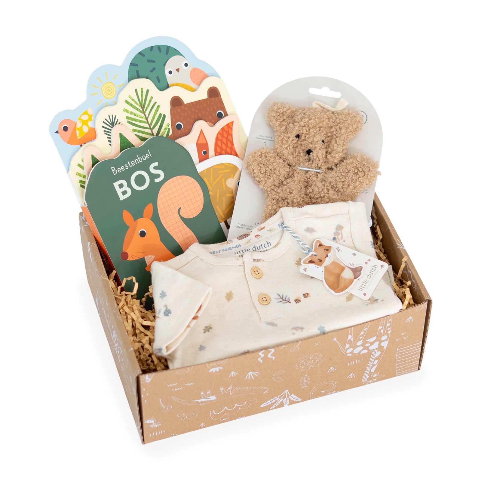 Geboortecadeau Dreamy Nights met Little Dutch romper, speendoekje en voorleesboekje