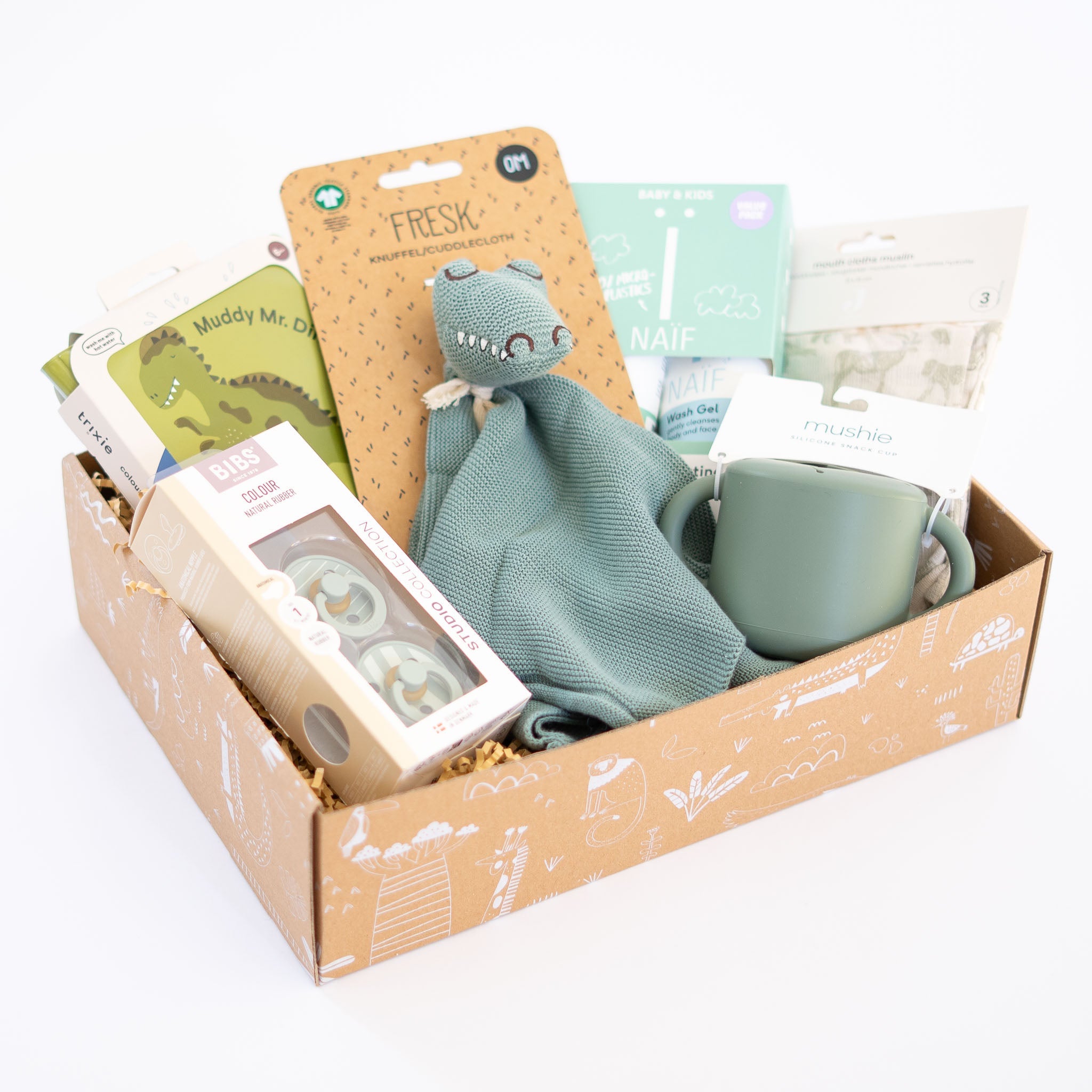 Kraamcadeau pakket Happy sprout babycadeaupakket groen thema