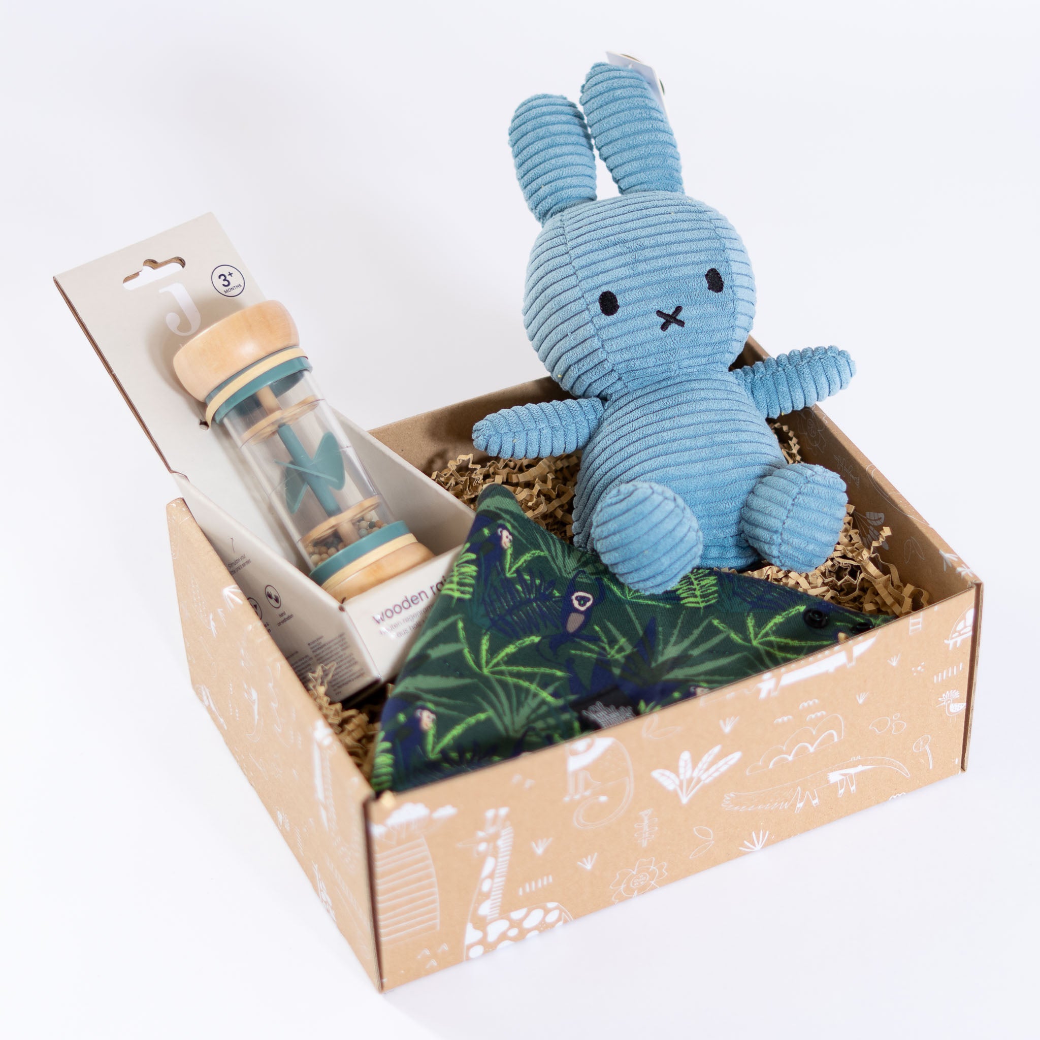 Kraamcadeau pakket Little champ met nijntje, rammelaar en kwijlsjaal voor jongens