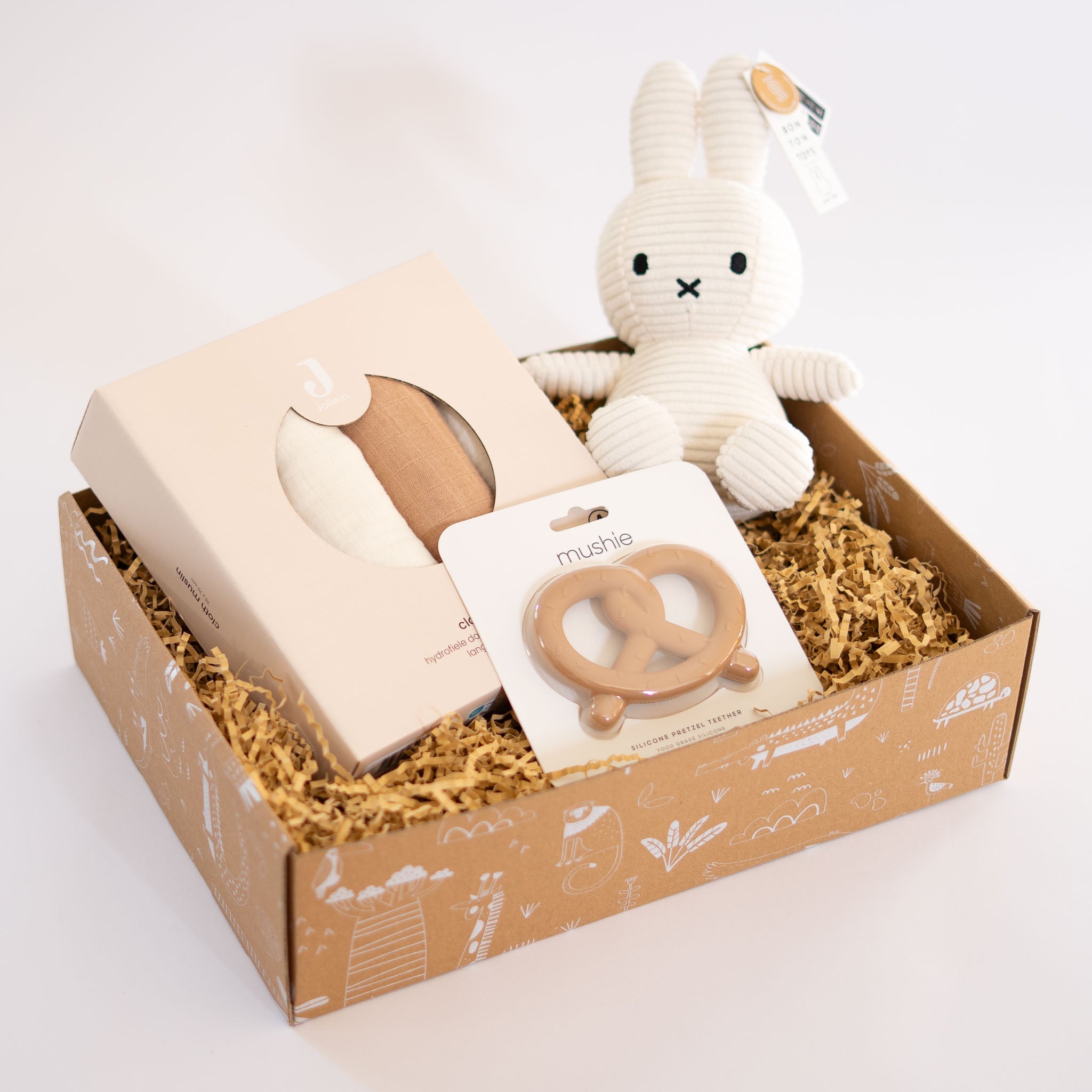 Kraamcadeau pakket Pure & simple beige baby cadeaupakket