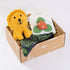 Kraamcadeau pakket Toys & noise met spinner toy, knuffel leeuw en kwijlsjaal