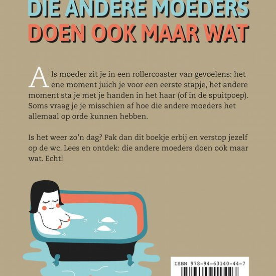 achterzijde van boek voor moeders met herkenbare columns