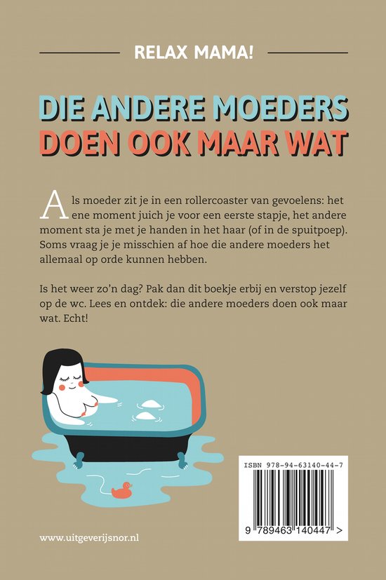 achterzijde van boek voor moeders met herkenbare columns