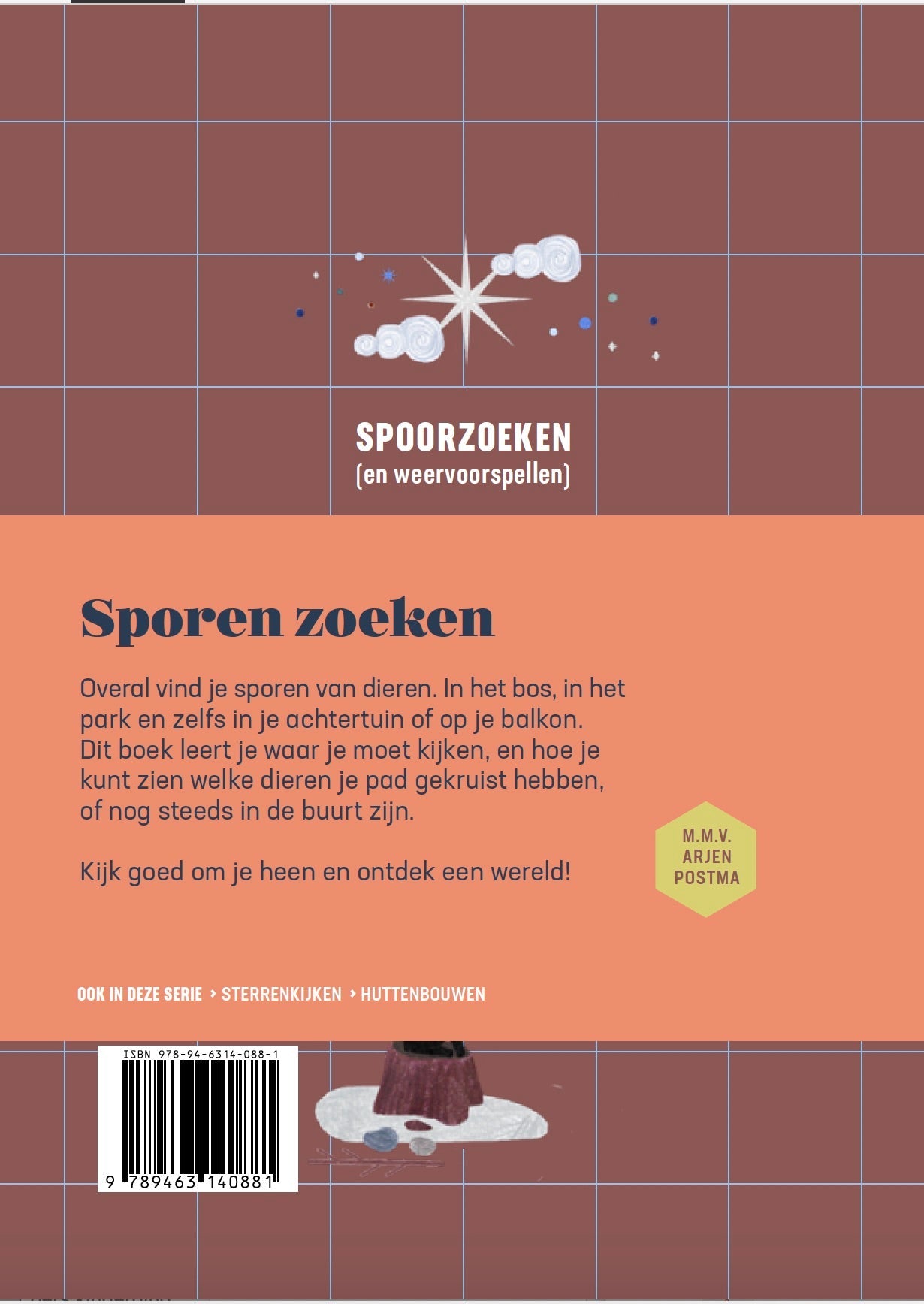 achterkant van het spoorzoeken boek van uitgeverij snor
