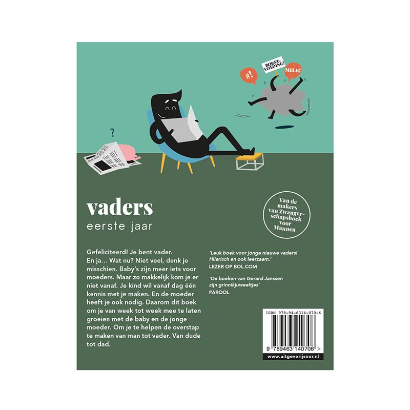 achterkant van boek vaders eerste jaar