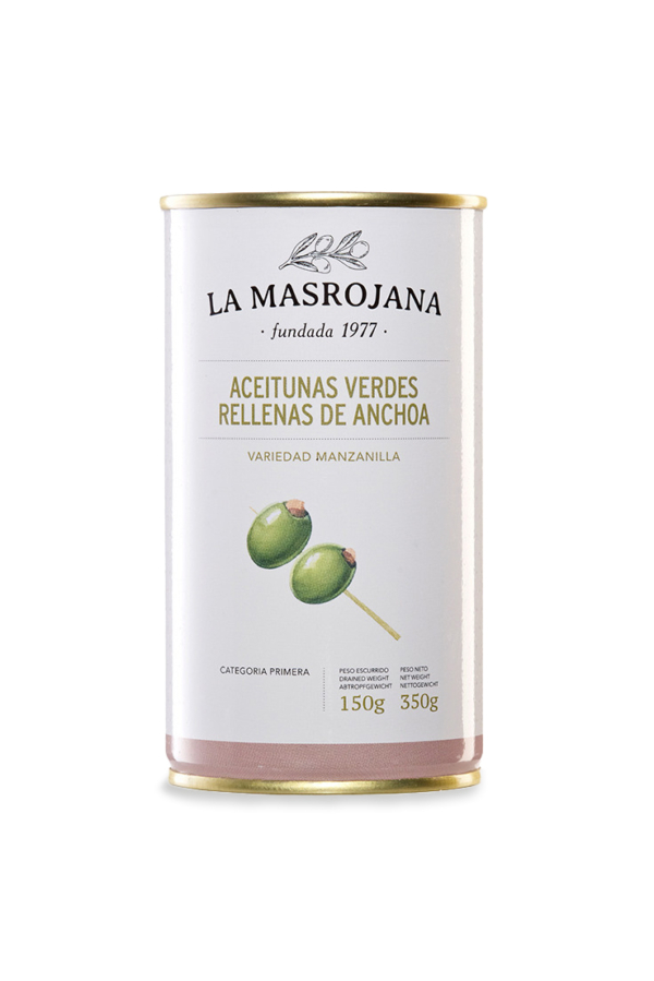 Geniet van heerlijke Manzanilla olijven gevuld met ansjovis. Perfect voor bij de borrel, op een smakelijke tapasplank of als smaakmaker in een frisse salade. Laat je verrassen door de combinatie van de zoute ansjovis en de sappige olijven.